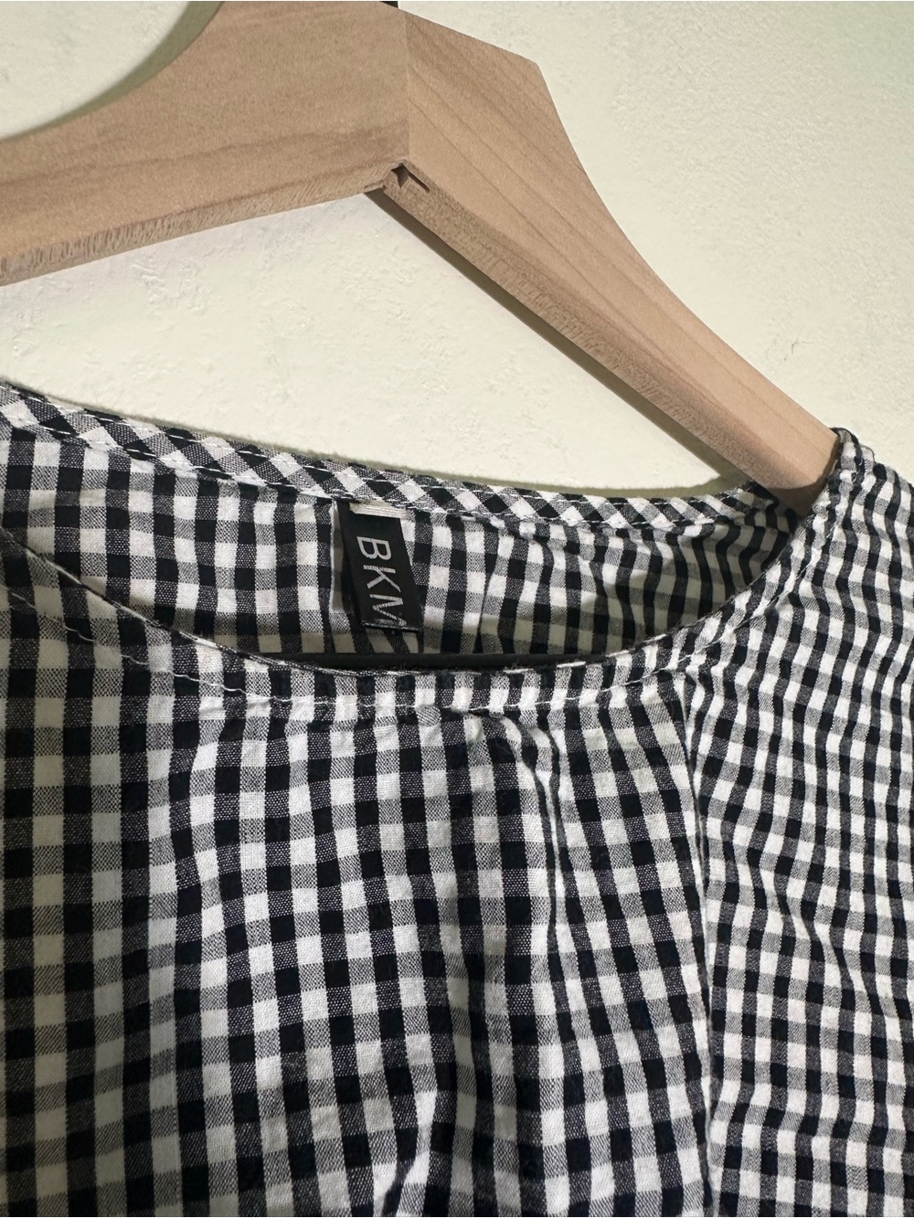 BKMN Black & White Gingham Blouse